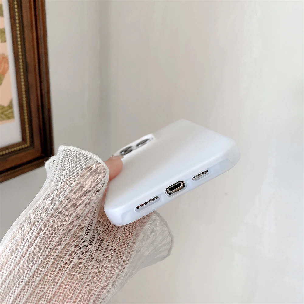Elegant Matte White Phone Case with Camera Protection - Skin Feel Full Back Cover