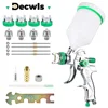 Professional HVLP Spray Gun 1.4/1.7/2.0/2.5mm Steel Nozzle Gravity Spray Gun DIY Spray Paint Kit Home Car Paint Spray Gun Tools 1