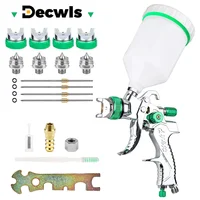 Professional HVLP Spray Gun 1.4/1.7/2.0/2.5mm Steel Nozzle Gravity Spray Gun DIY Spray Paint Kit Home Car Paint Spray Gun Tools 1