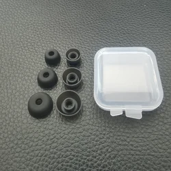 Silicone Earbud Covers and Eartips Cushions - 3 Pairs - With box (Transparent Black)