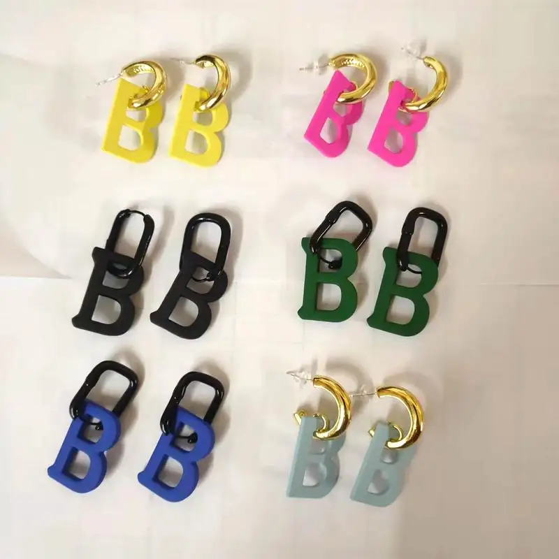 Dangle Earrings Japan Korean New Personality Fashion Letter B Statement Earrings For Women Nightclub Jewelry Trendy Alphabet Brincos Feminino