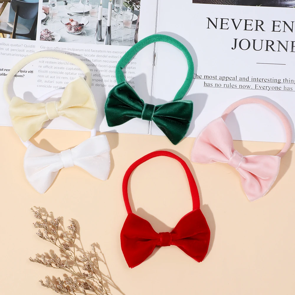 

Fashion Solid Bow Headband For Girls Newborn Baby Soft Elastic Princess Hair bands Child Kids Fresh Style Cute Headwear Gifts