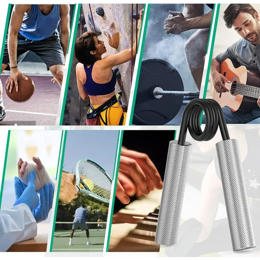 Grip Strength Trainer 6 Pack,50LB-300LB Metal Hand Grip Strengthener,Non-Slip Heavy-Duty Forearm Exerciser,Hand Gripper for Musc