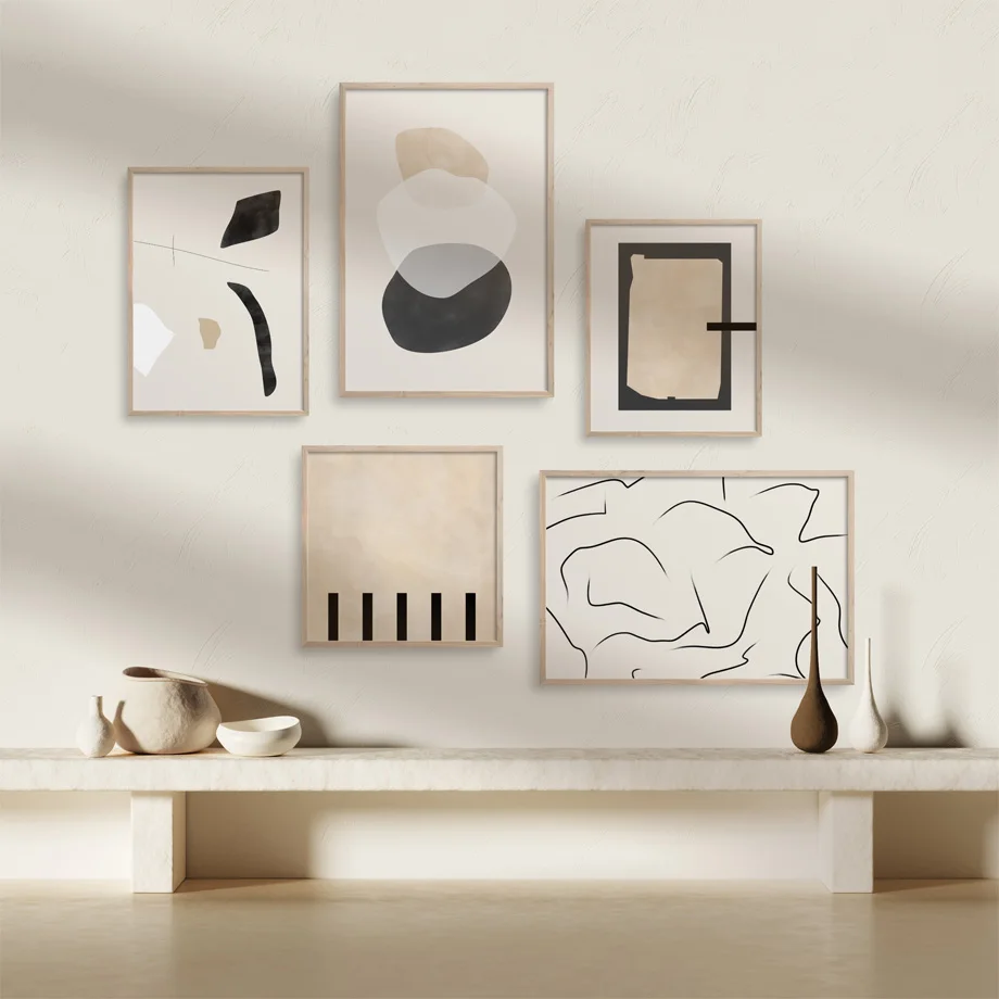 

Wall Art Canvas Painting Minimalist Style Abstract Geometric Lines Nordic Posters And Prints Wall Pictures For Living Room Decor
