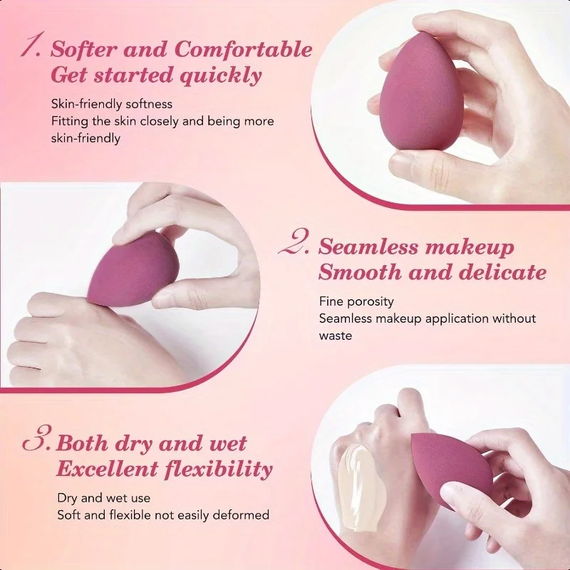 14개 메이크업 스펀지 세트 파운데이션 블렌딩용 스펀지 3개 미니 메이크업 스펀지 및 4개 삼각형 파우더 퍼프 메이크업 스펀지.