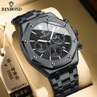 BINBOND qualité hommes montre de luxe haute homme Quartz montre-bracelet étanche lumineux Date en acier inoxydable montres pour hommes horloge décontractée 1