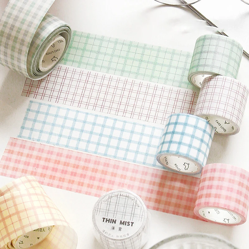 

Basic Grid Solid Color Kawaii Washi Tape Scrapbooking Journal Album Basic Masking Tape Decorative Sticky Tape Stationery Suplies