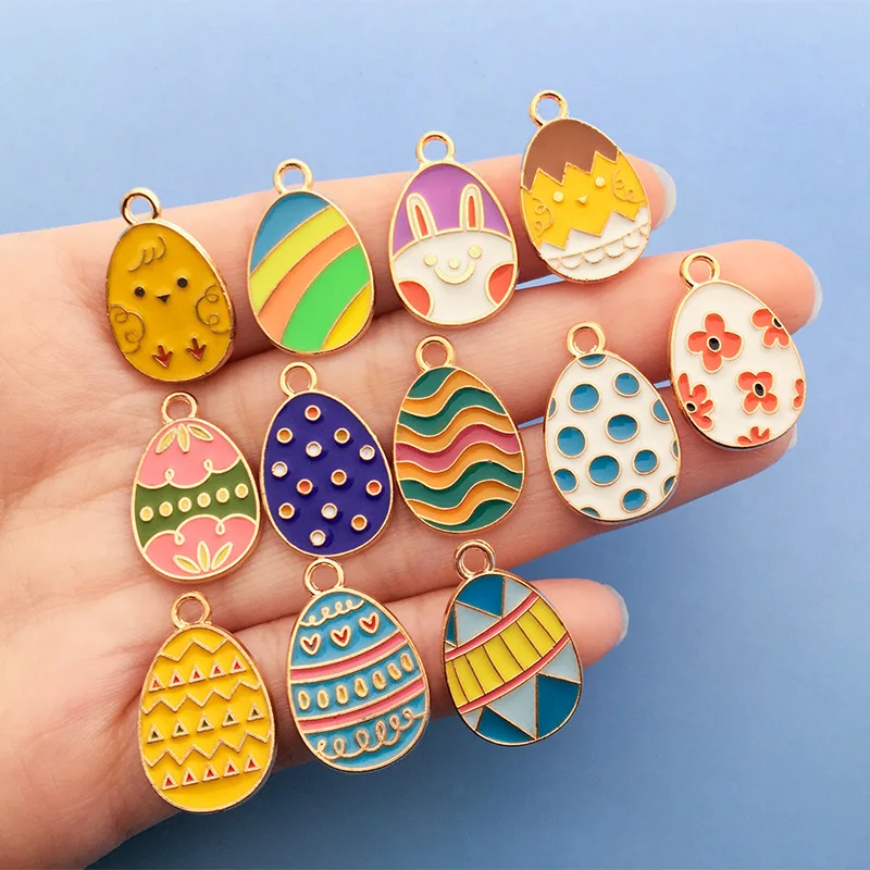 10pcs Easter Colorful Eggs DIY Design for Jewelry Making Earring