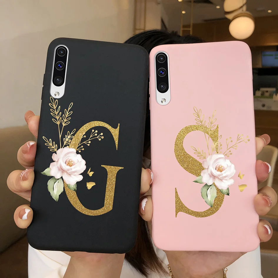 Custodia Per Telefono Per Samsung Galaxy A50 A50S Matte Bumper Letters Cover Morbida In Silicone Fundas Per Coque Samsung A 50 S A50 A50S Capa