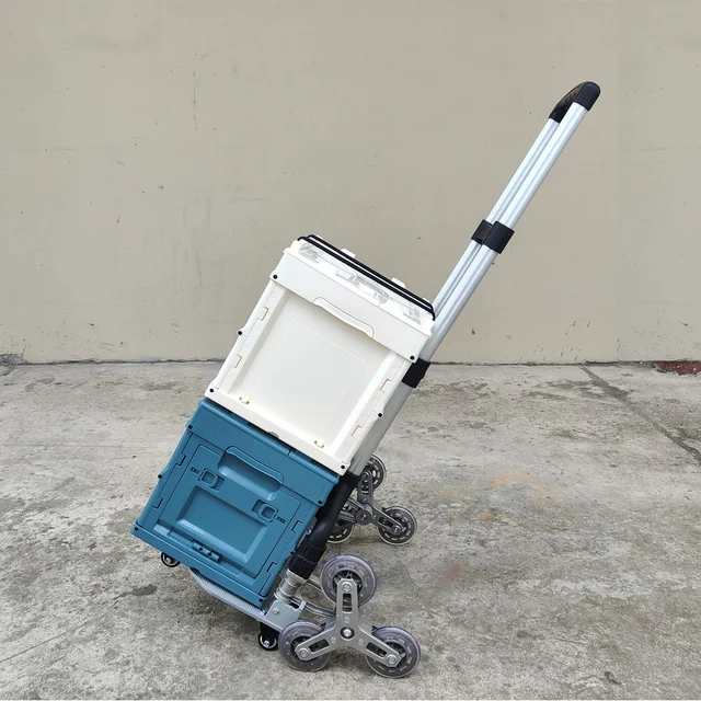 50 Kg -Os Nehéz Húzó Kosár Szállító Élelmiszerbolt -Bevásárló Táska Kültéri Kemping Összecsukható Kocsi Otthoni Bevásárló Pótkocsi A Piacon