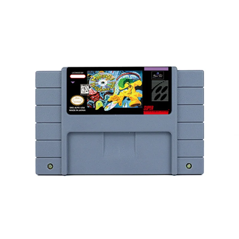 Mohawk & Headphone Jack Action Game Per Eur Version Snes 16 Bit Retro Cart Regalo Per Bambini