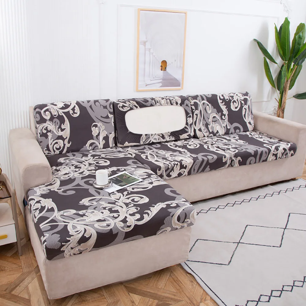 Printing Dust Proof Sofa Seat Cushion Covers Stretch Furniture Protective for Dining Room Wedding Office Corner Sofa Slipcovers 2
