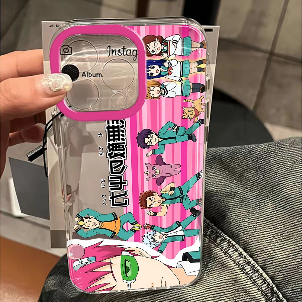 Cute Kitty Boy Saiki Kusuo Clear Space Case For iPhone 11 12 13 14 15 16 Pro Max Mini X Xs XR 7 8 plus Se2020 Cartoon Character 2