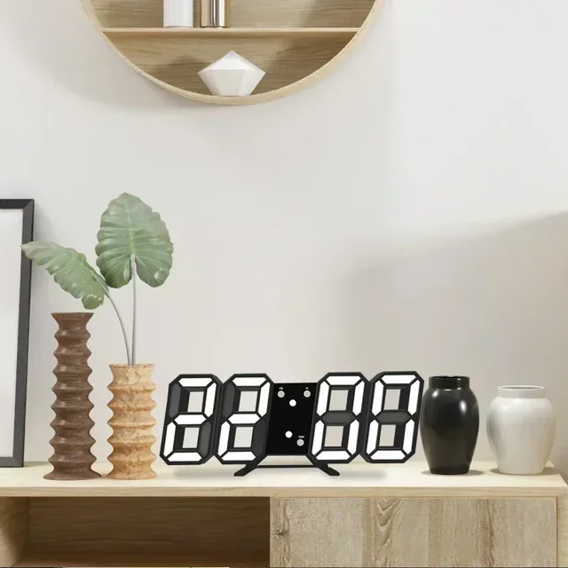 Digital Desktop Clock Wall-mounted Decorative Electronic Desk Clock With Adjustable Luminous Mode Digital Alarm Clocks Table Led 5