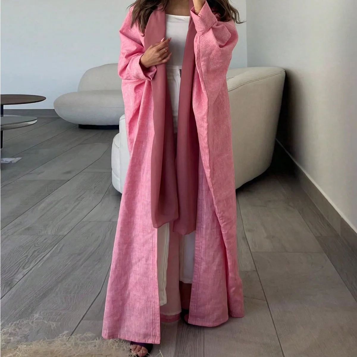 Abaya ample à manches longues pour femmes musulmanes, ouvert sur le devant, caftans décontractés, robes Maxi Jilbabs, vêtements ethniques d'âge moyen