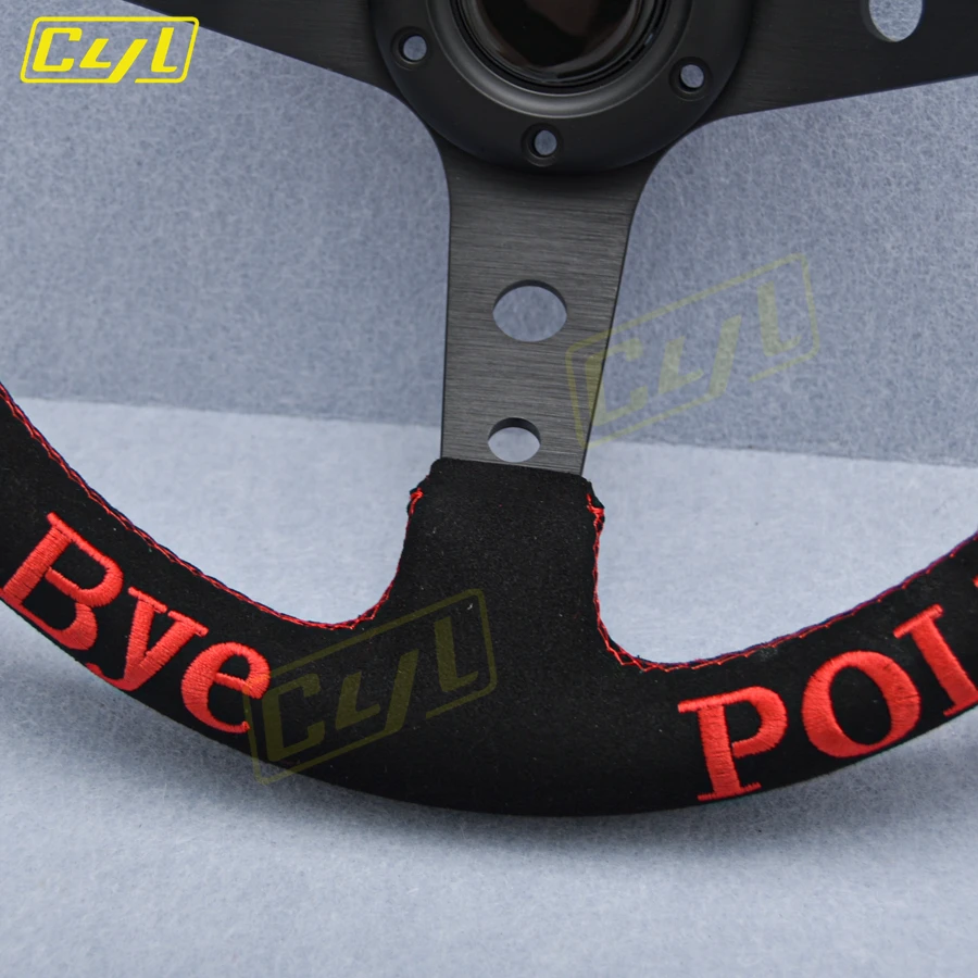 1985 NO GOOD RACING Steering Wheel 13inch Universal Suede Leather