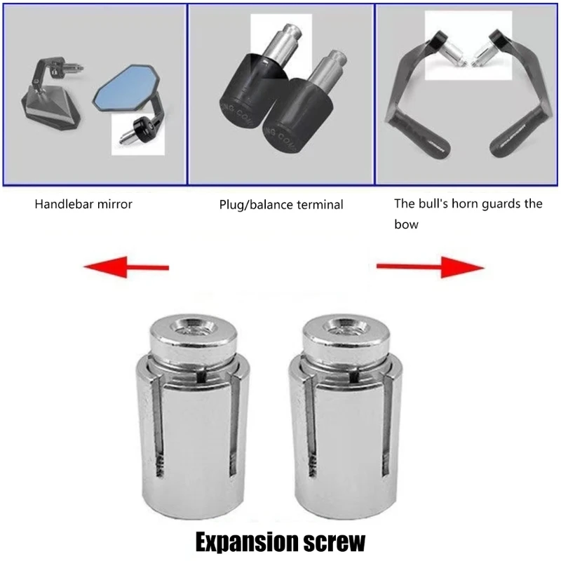 2pcs/set 9/13mm Motorcycle Expansion Screw Handguard Handlebar End Plugs Screw Universal Handle Bar Expand Screws Accessories