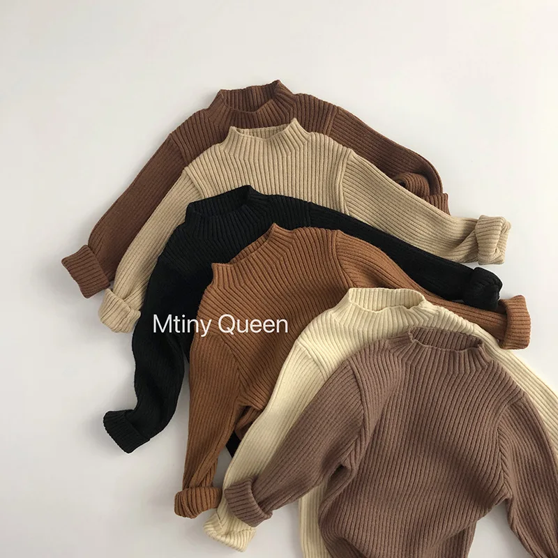 

Children Sweater Skin-friendly Pullover Autumn Winter Hot Sale Baby Boys Girl's Solid Casual Knitted Sweater Bottoming Tops