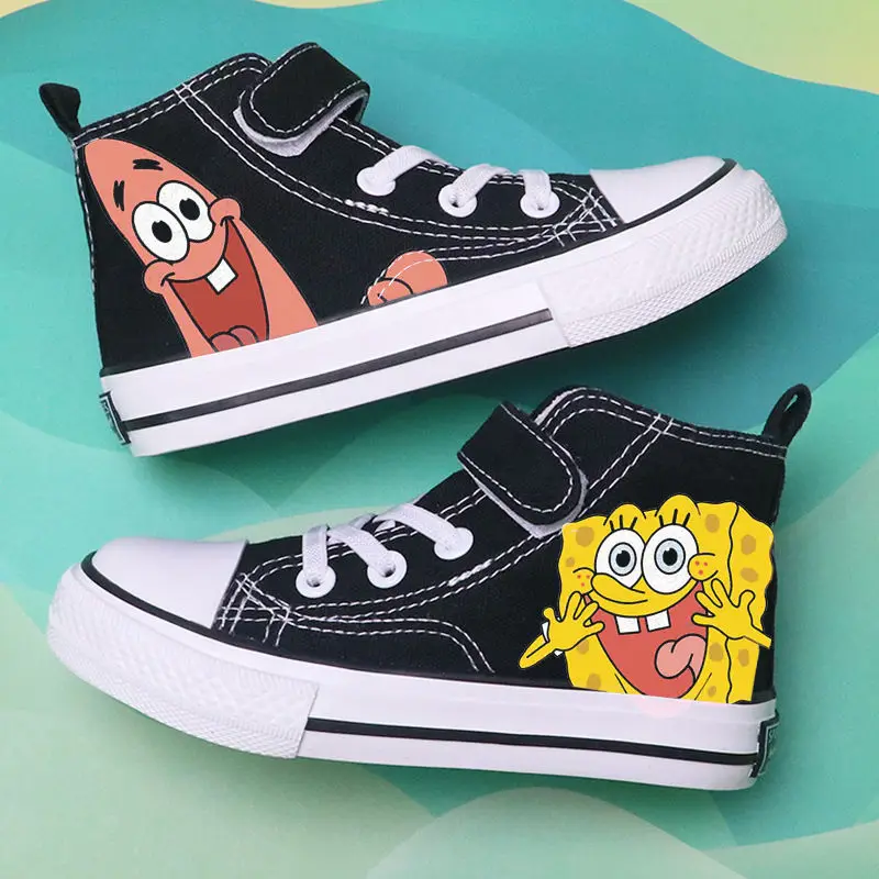 

Summer New Breathable Sports SpongeBob SquarePants Student Canvas Women's Large Size Men's Versatile Casual Shoes children shoes