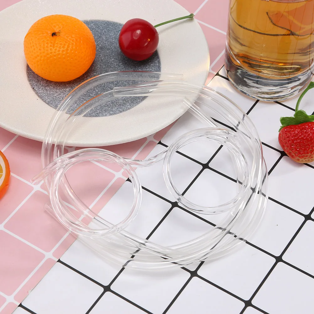 1/2Pcs Straw Glasses Funny Soft PVC Glasses Flexible Drink Eyeglasses Straw For Kids Holiday Birthday Party Supplies Creativity
