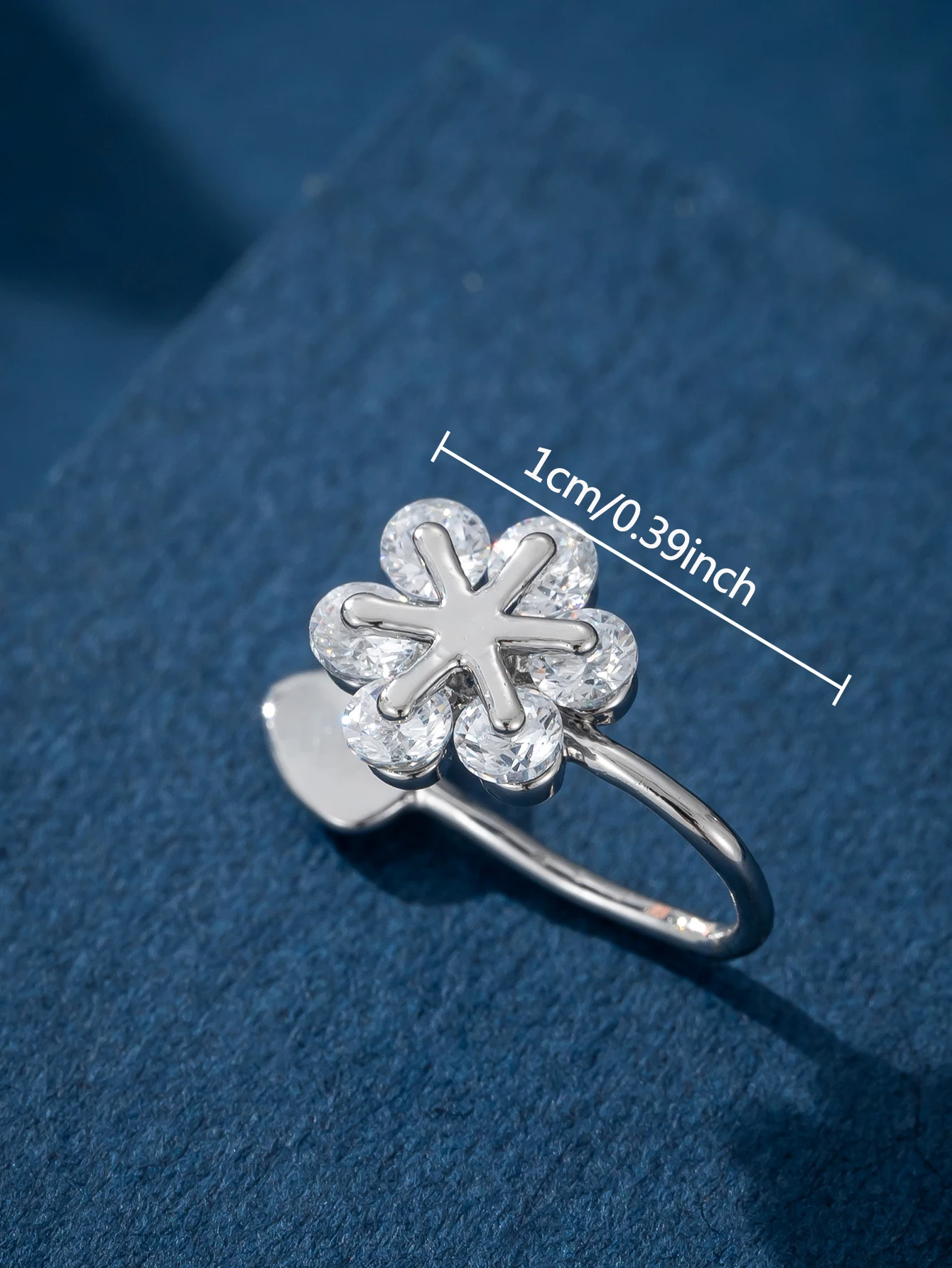 Sweet Mini Cubic Zirconia Flower Ladies Ear Clip