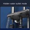 Piano Keys Bathroom Shower System Intelligent LED Temperature Display Shower Suit Bathtub Gray Rain Mixer Shower Faucet Full Set 4