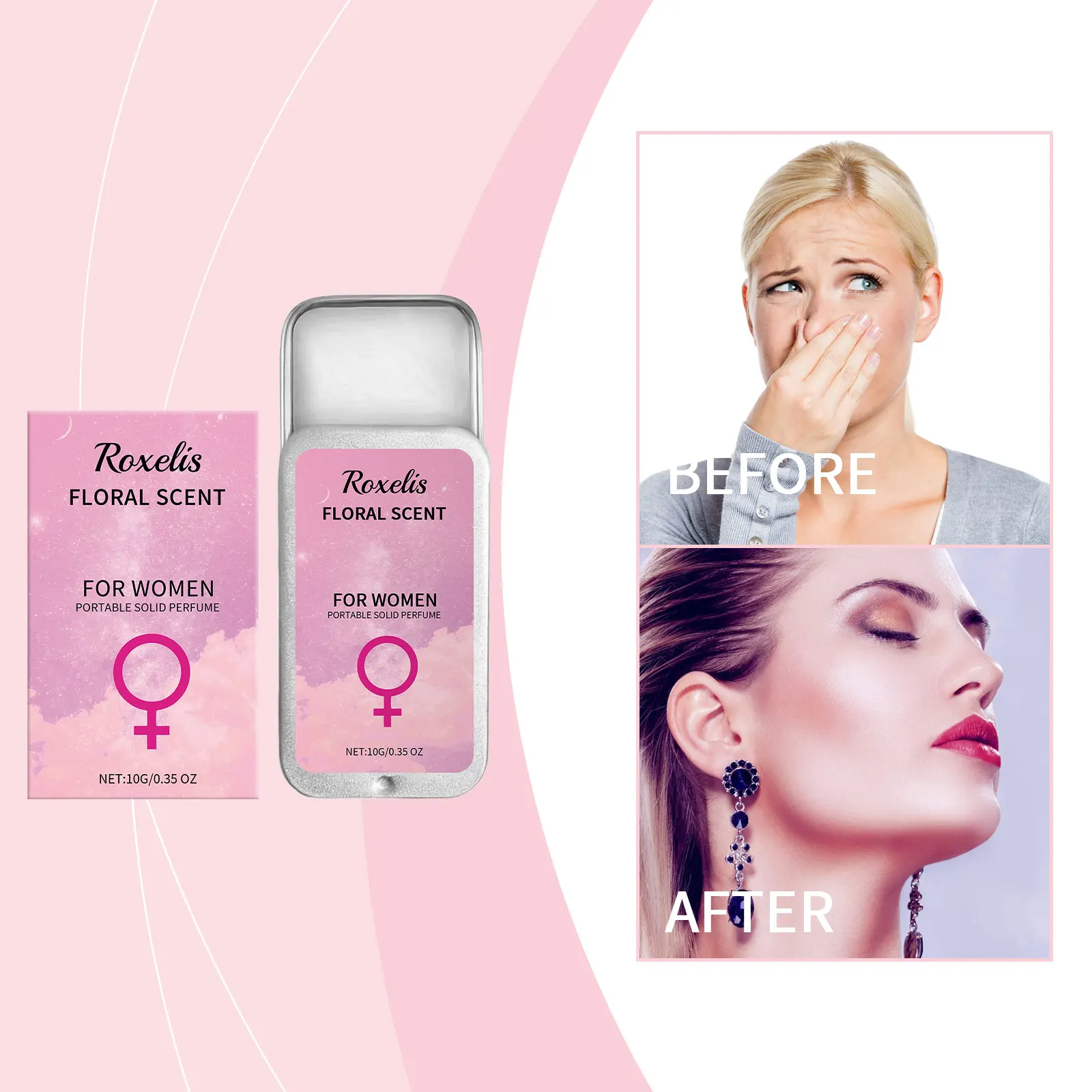 Roxelis Tragbares festes Parfüm für Damen, blumiger Duft, fester Parfümbalsam, ideal für unterwegs_voghion.com