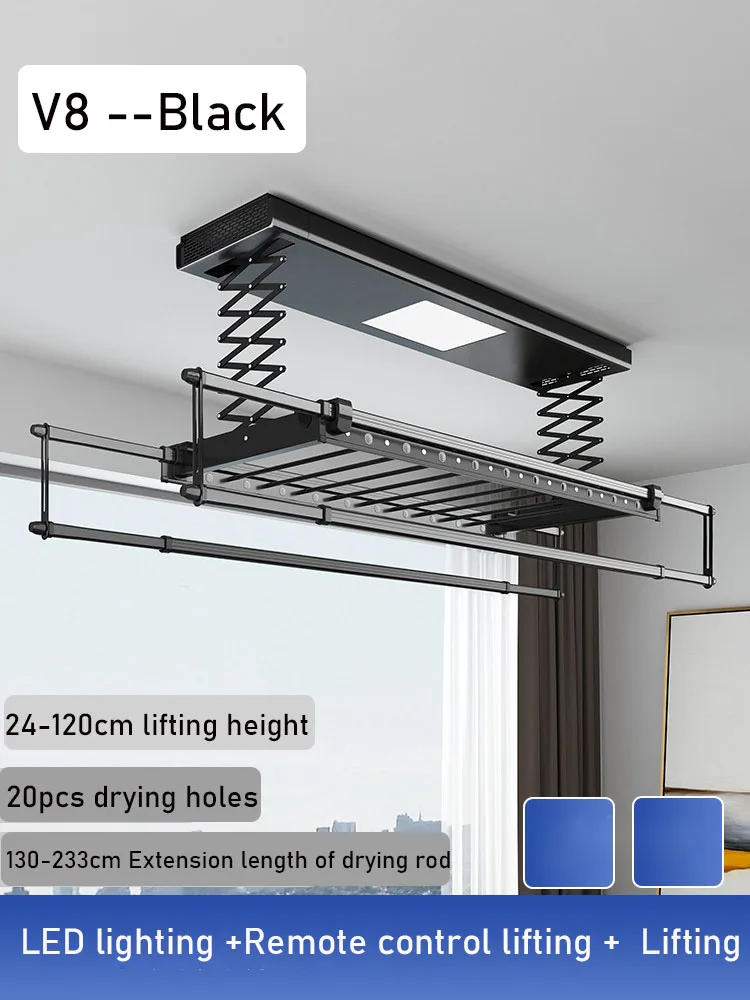 Tk-9002 Intelligent Electric Drying Rack Balcony Automatic Remote Control  Lifting Telescopic Clothes Drying Machine 220v 1200w - Drying Racks -  AliExpress