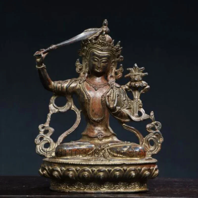 

Rare Old Tibetan Bronze Buddhist Statue Manshu Bodhisattva