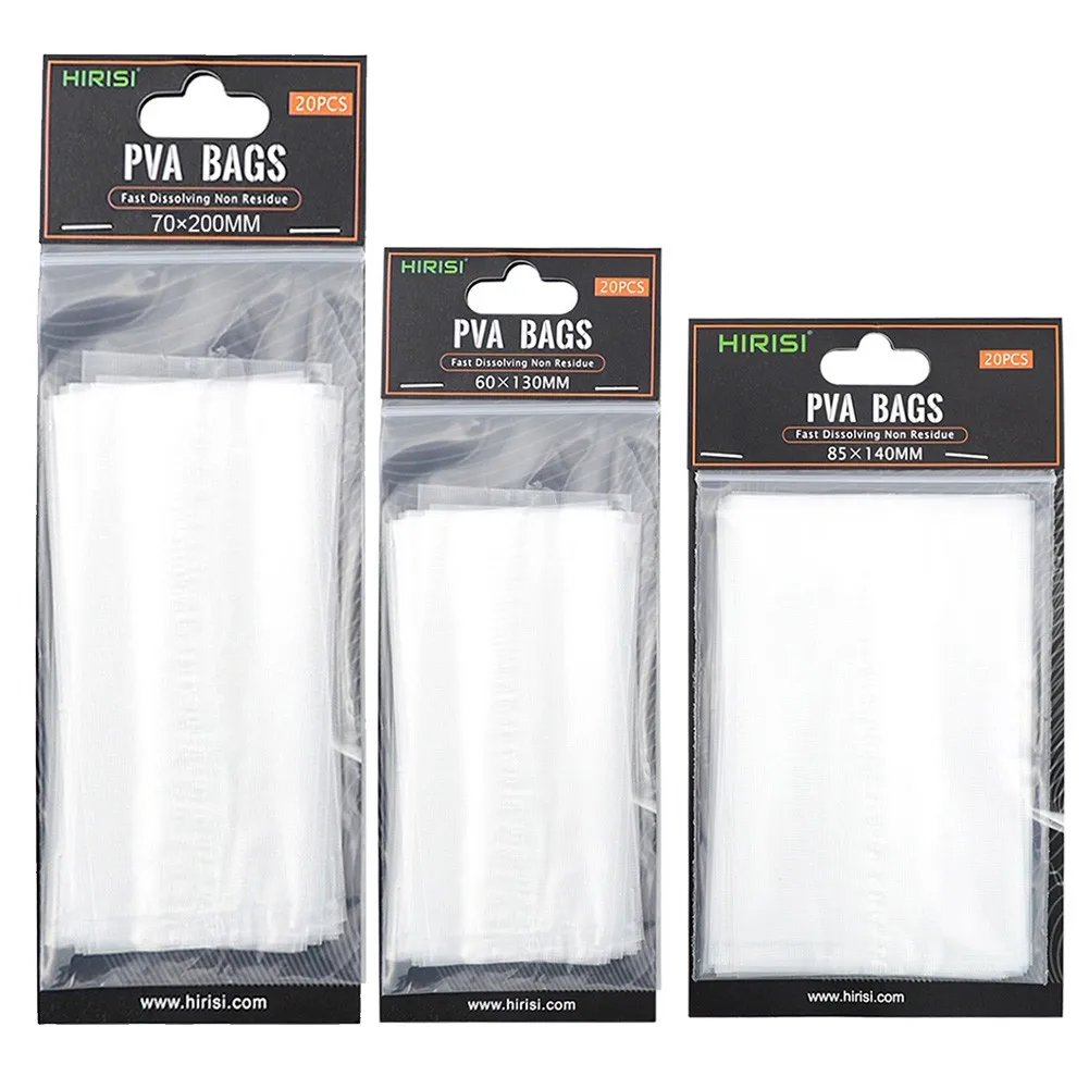 Sachets PVA solubles 20 pièces pour bouillettes carpe - accessoires pêche écologique à dissolution rapide