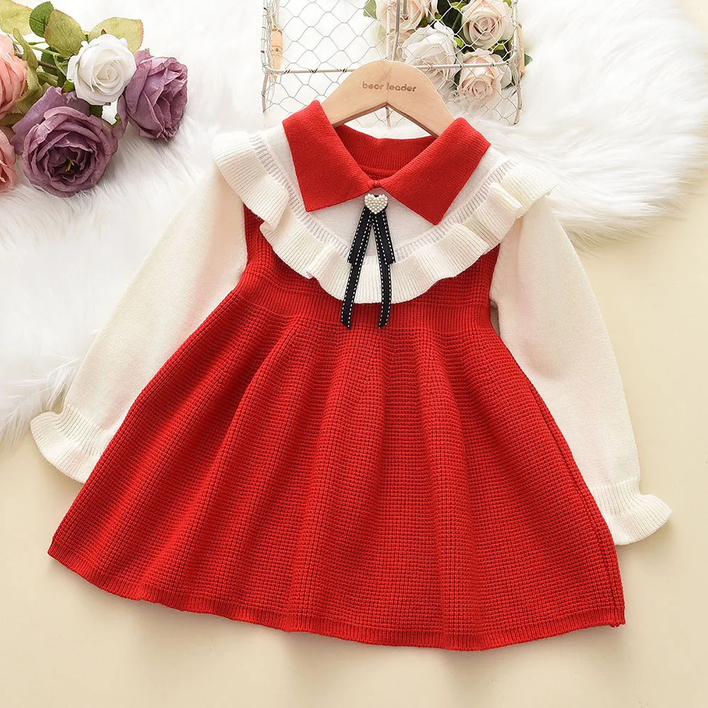 

Menoea Girls Dress Girls 2-6 Years Autumn Winter Kids Princess Cute Sweater Knitted Dress Christmas Outfits Baby Girl Vestidos