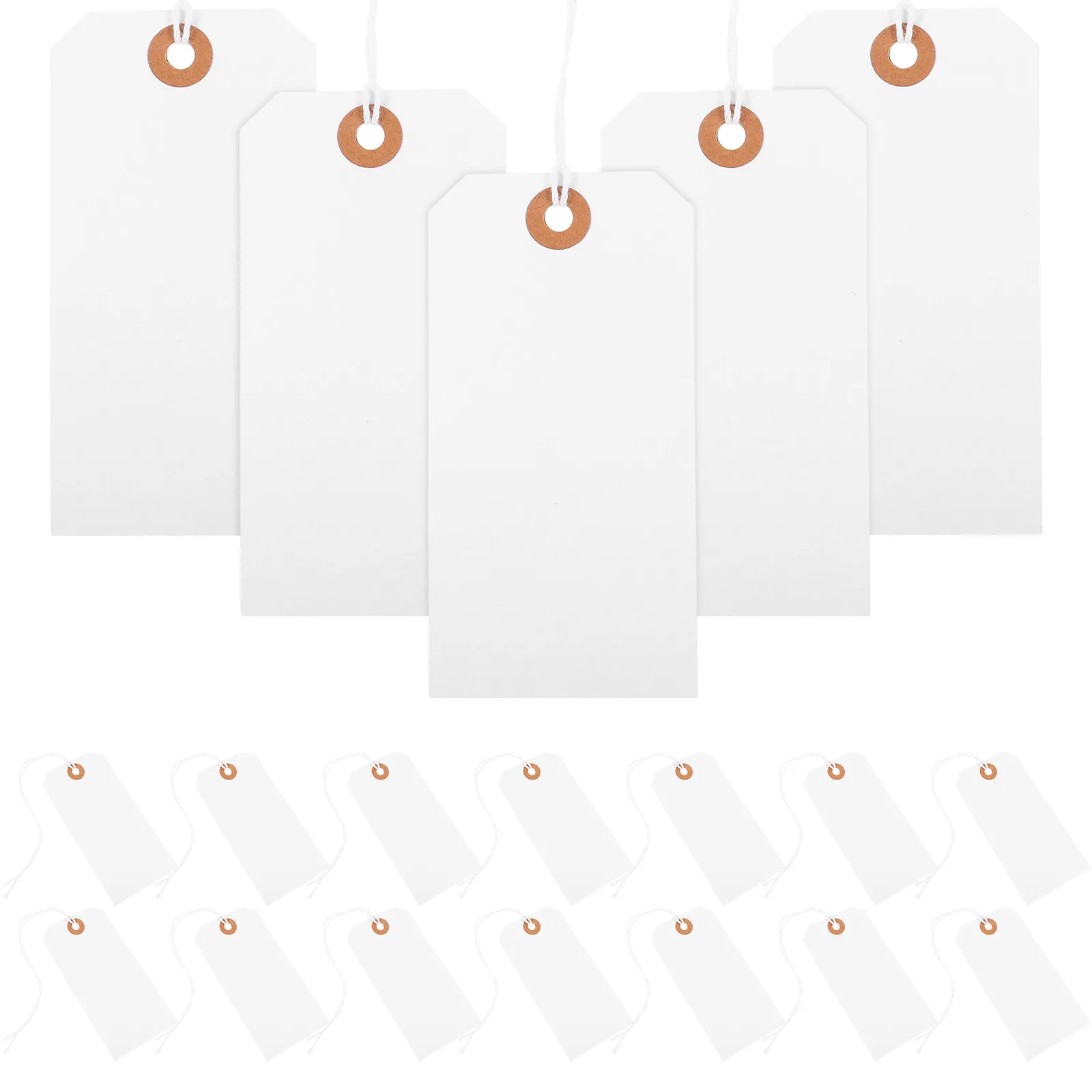 100Pcs 보석 의류용 빈 판지 걸이 태그 소매 가격 라벨링 재고 관리 선물 포장 쓰기 가능 디스플레이