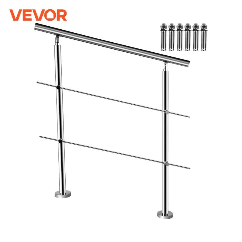 Durable Stainless Steel Handrail with Safety Cross Bars