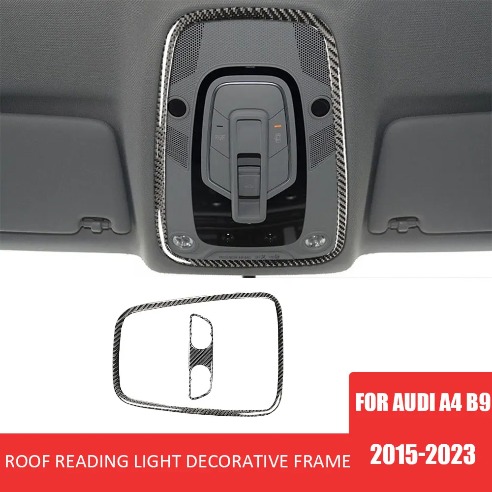 

Car Roof Reading Light Panel Decorative Deacl Carbon Fiber Stickers for Audi A4 B9 2015-2023 Auto Interior Accessories