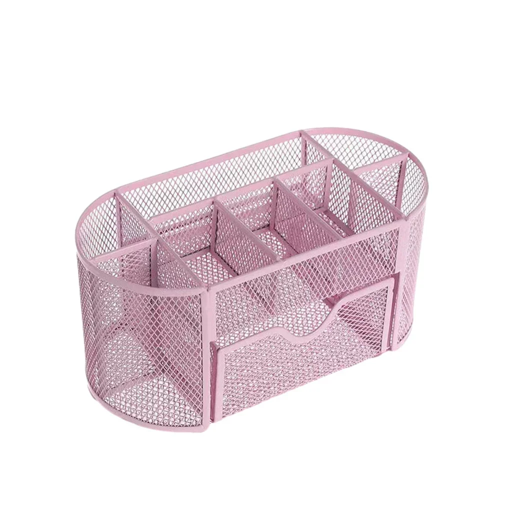 최고 거치대 깔끔한 용량 핑크 상자, 내구성 및 녹슬지 않는 보관 서랍 펜, 사쿠라 금속 코팅 대형