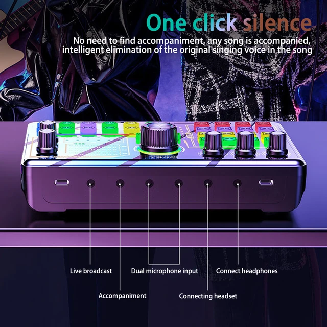 Professional Podcast Microphone SoundCard Kit Hi-Res SoundCard for PC Smartphone Laptop Computer Vlog Recording Live Streaming 3
