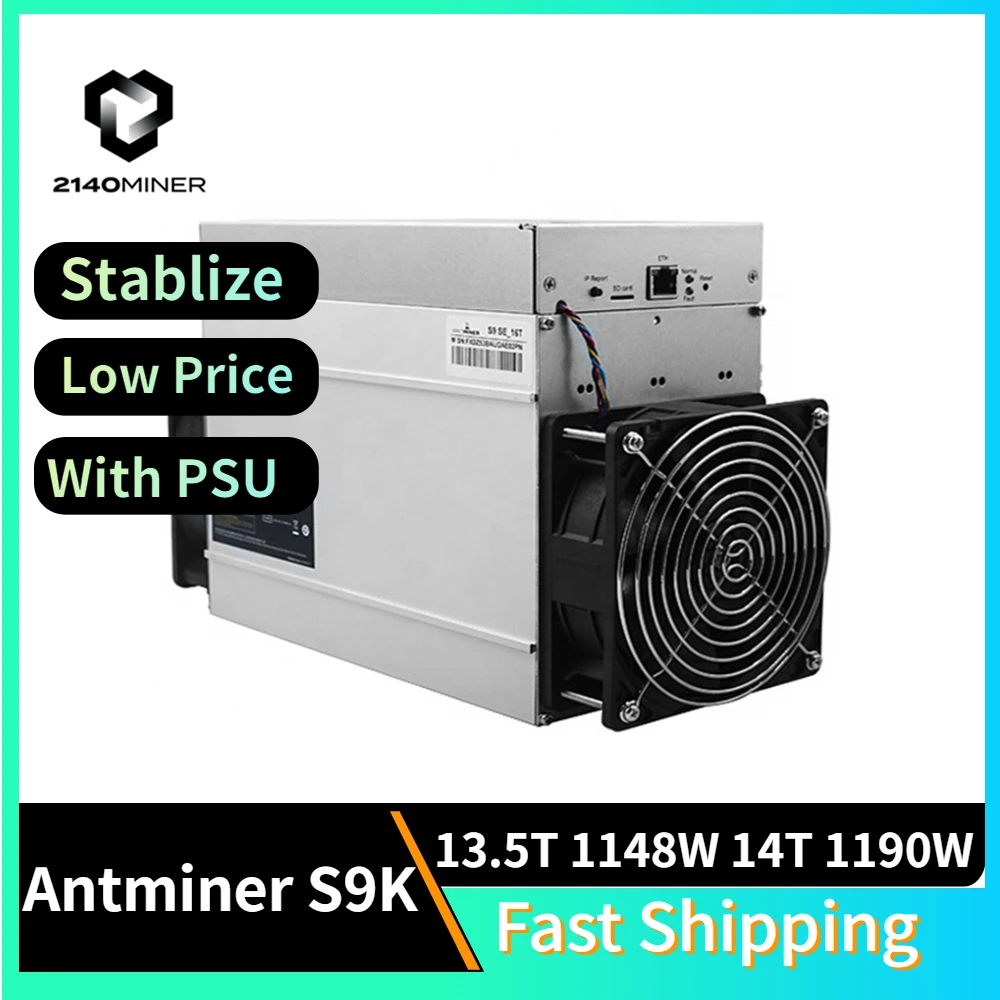  Antminer S9K 14TH/s Bitcoin Miner, 1190W Asic BTC