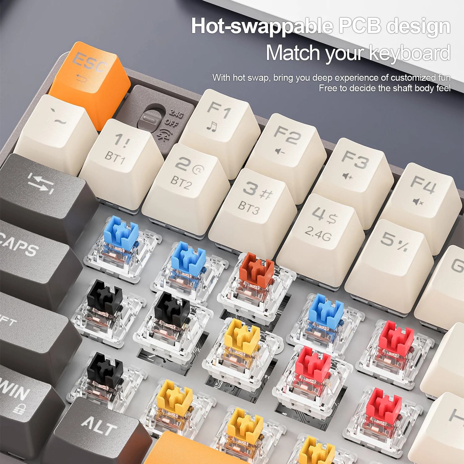 SMAILWOLF MK87 Bluetooth 무선 기계식 키보드 게임용 노트북 맞춤형 전체 키 핫 플러그
