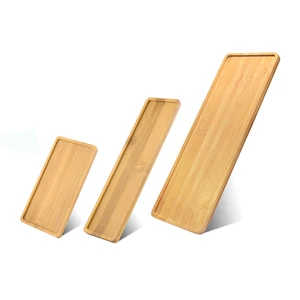 Plant Saucer Plastic Plant Saucer Bamboo Coaster Wooden Bamboo Serving Tray Tea Cup Saucer Trays Fruit Plate Storage Pallet Plate Decoration Japanese Food Rectangular