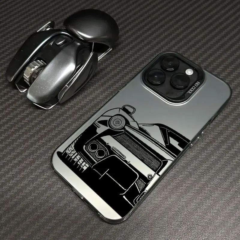 Men's Sports Car Cartoon Line Anti-Fall Phone Case Cover