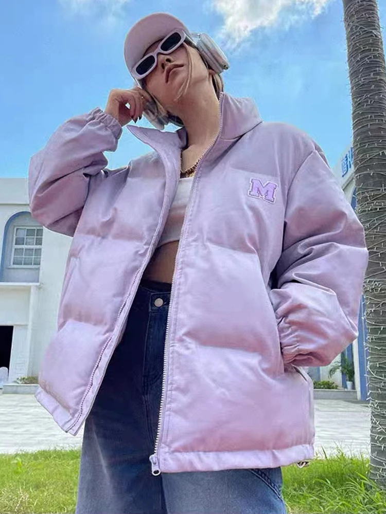 

American Vintage PU Leather Jacket For Women Chaquetas Para Mujeres 2023 Winter Thick Warm Down Cotton Coats Loose Y2K Parkas