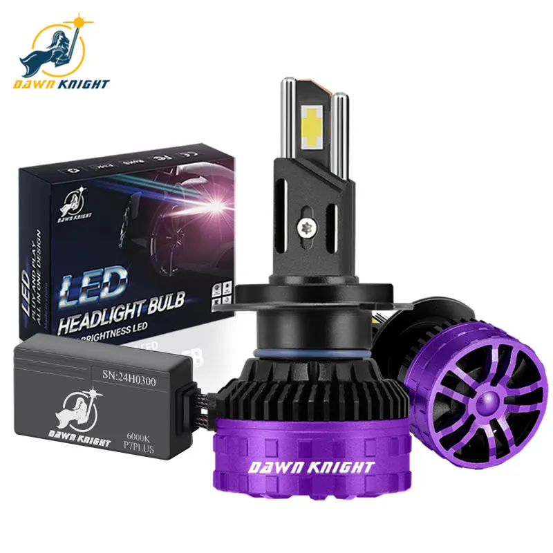 DAWNKNIGHT P7 PLUS 140W H7 หลอดไฟ LED 6000K 4300K LED H4 H11 HB3 9005 HB4 9006 LED คู่หลอดทองแดง 12V 2pcs 1