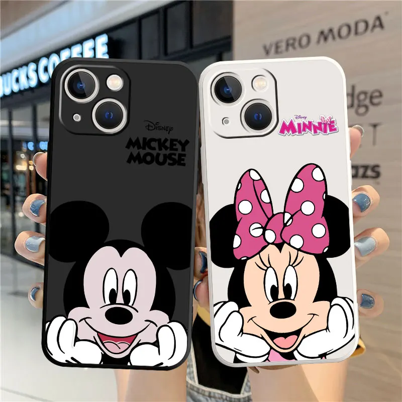 Simpatica Custodia Per Telefono Cartoon Mickey Mouse Per Iphone 7 6S 13 Mini 14 15 Plus Se 8 11 Pro Max 12 Xr Xs X 12Pro Stampa Soft Liquid Cover