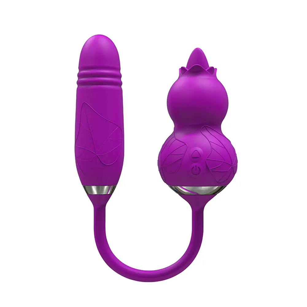 Thrusting Tongue Licking Dildo Vibrator 2 In 1 Vibrating Egg Clit_voghion.com
