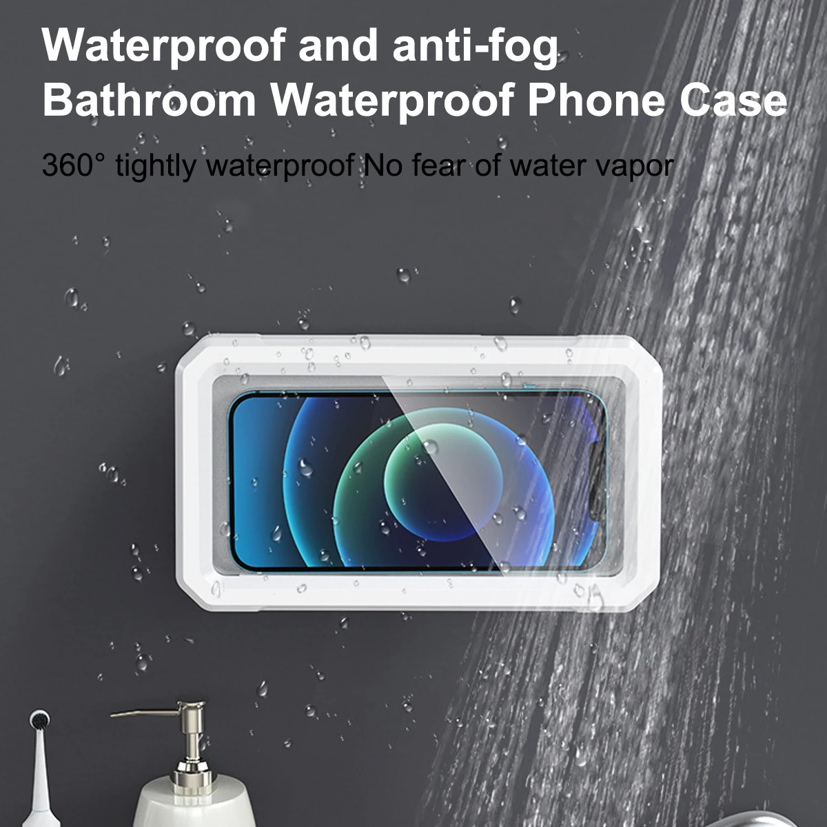 Adjustable Waterproof Shower Phone Holder 360 Degree Rotation Wall Mirror  Mount Mobile Phone Holder for Bathroom Bathtub Kitchen