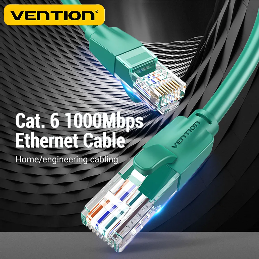 Premium Vention Shielded CAT6 Ethernet Cable, 1m RJ45 Patch Cord for High-Speed Internet Networking