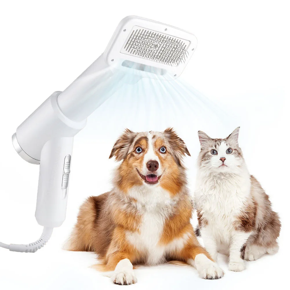 2 in 1 Pet Hair Dryer Low Noise Cat Dog Grooming Hair Dryer Comb Adjustable speed temperature Pet Dog Brush Supplies