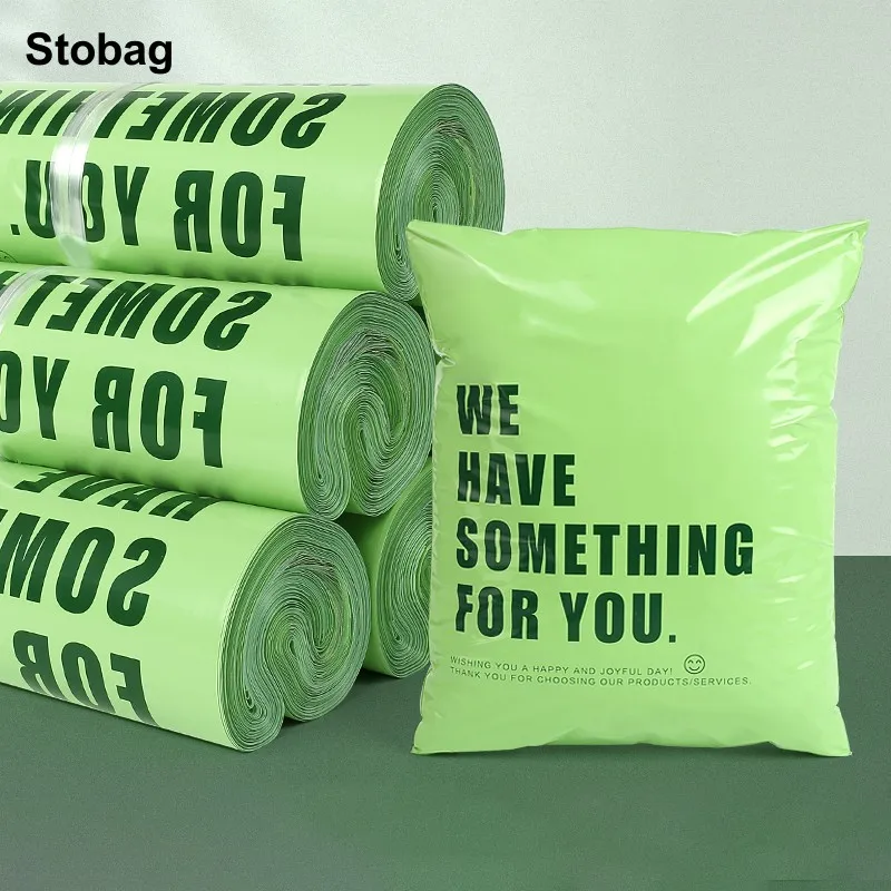 StoBag 100pcs Green Express Mailers Envelope Courier Bag Delivery Package Sealing Plastic Transport Self Adhesive Shipping Pouch