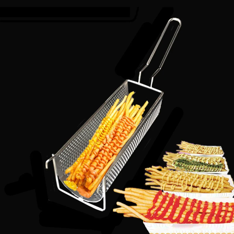 Manual 30cm French Fries Maker Long Potato Squeezers Machine Footlong Super Big Chips Making Machines Special Kitchen Extruders