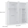 Large Wardrobe Closet with Storage Shelves, 4 Door Armoires Wardrobe with 5 Shelves and 2 Hanging Rails Children's Wardrobes 3